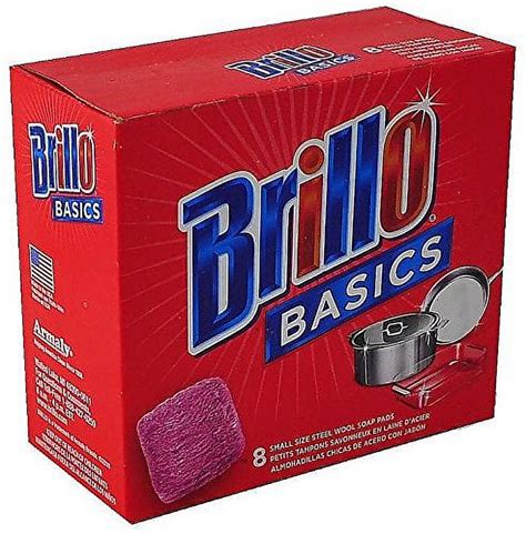 brillo basics steel wool soap pads 8 ct boxes|brillo pad for stainless steel.